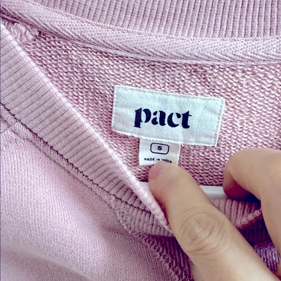 Pact 100% organic cotton women PINK Crewneck Terry Sweatshirt size S - Picture 4 of 9